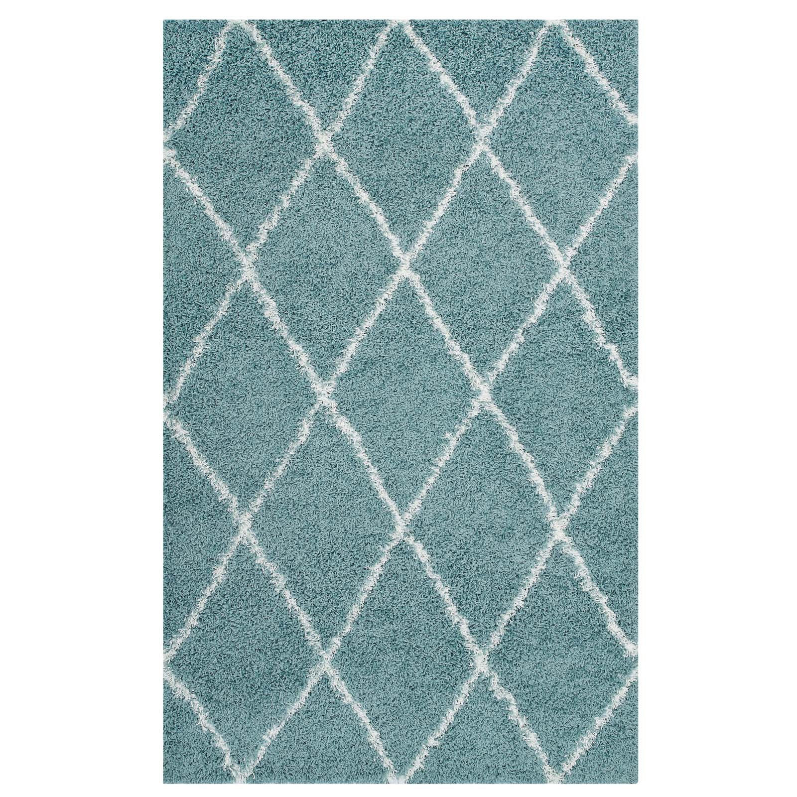 Toryn Diamond Lattice 5x8 Shag Area Rug by Modway