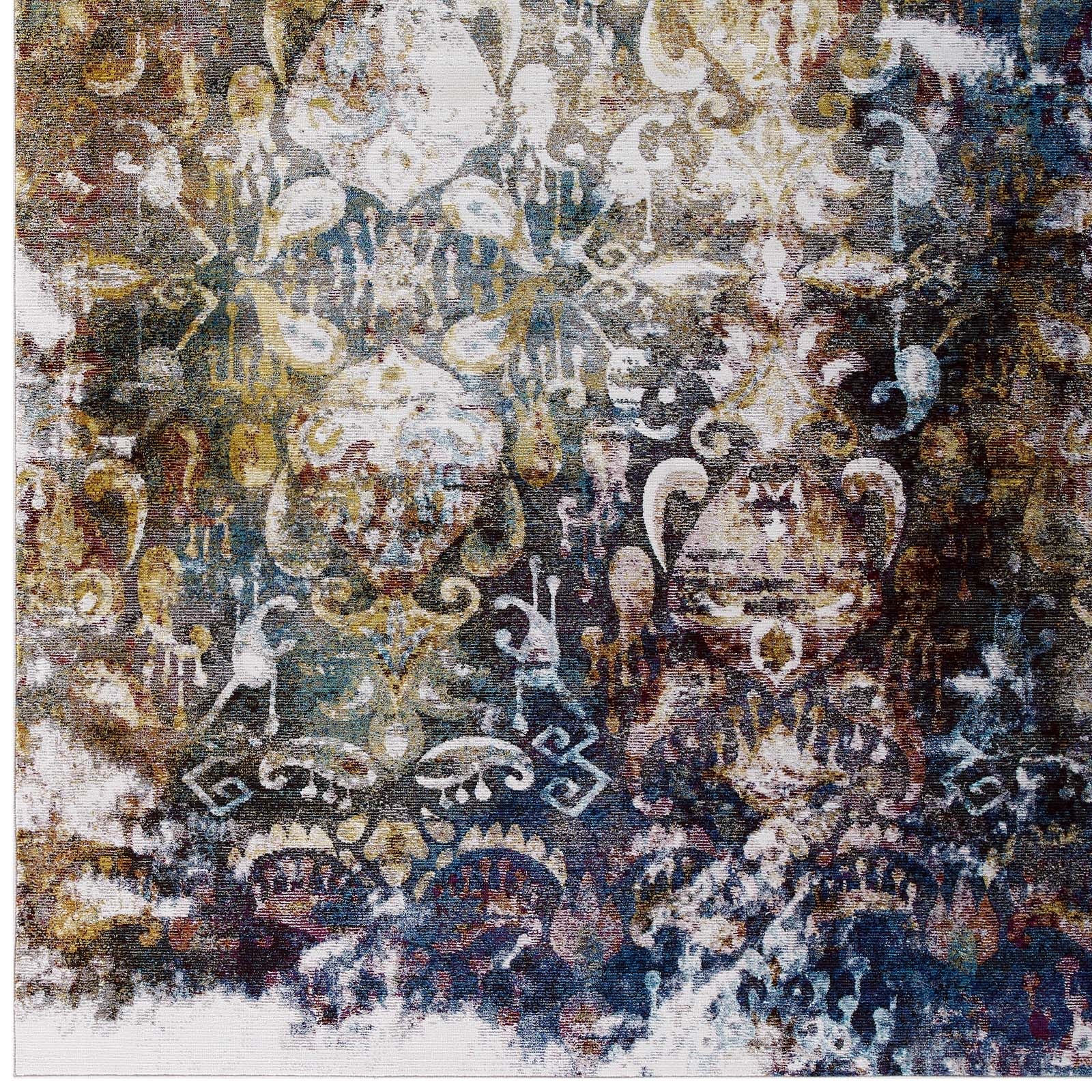 Success Jayla Transitional Distressed Vintage Floral Moroccan Trellis 4x6 Area Rug by Modway