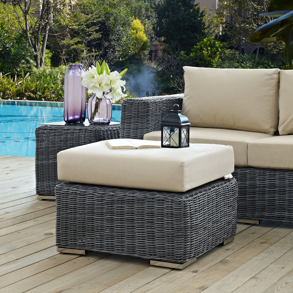 Summon Outdoor Patio Sunbrella¨ Ottoman by Modway