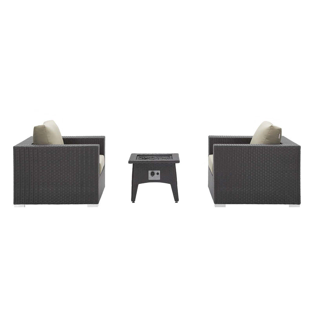 Convene 3 Piece Set Outdoor Patio with Fire Pit by Modway