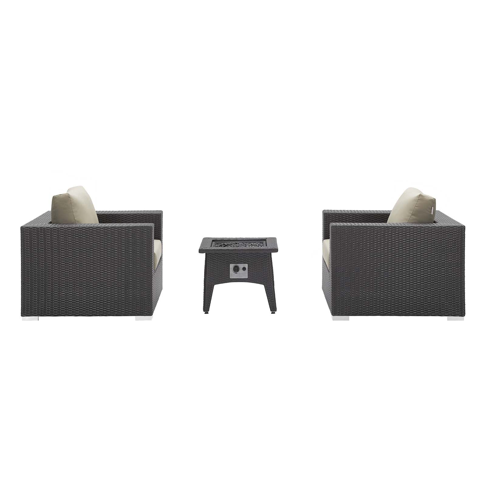 Convene 3 Piece Set Outdoor Patio with Fire Pit by Modway