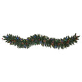 6' Snow Dusted Artificial Christmas Garland w/ 50 Multicolored LED Lights