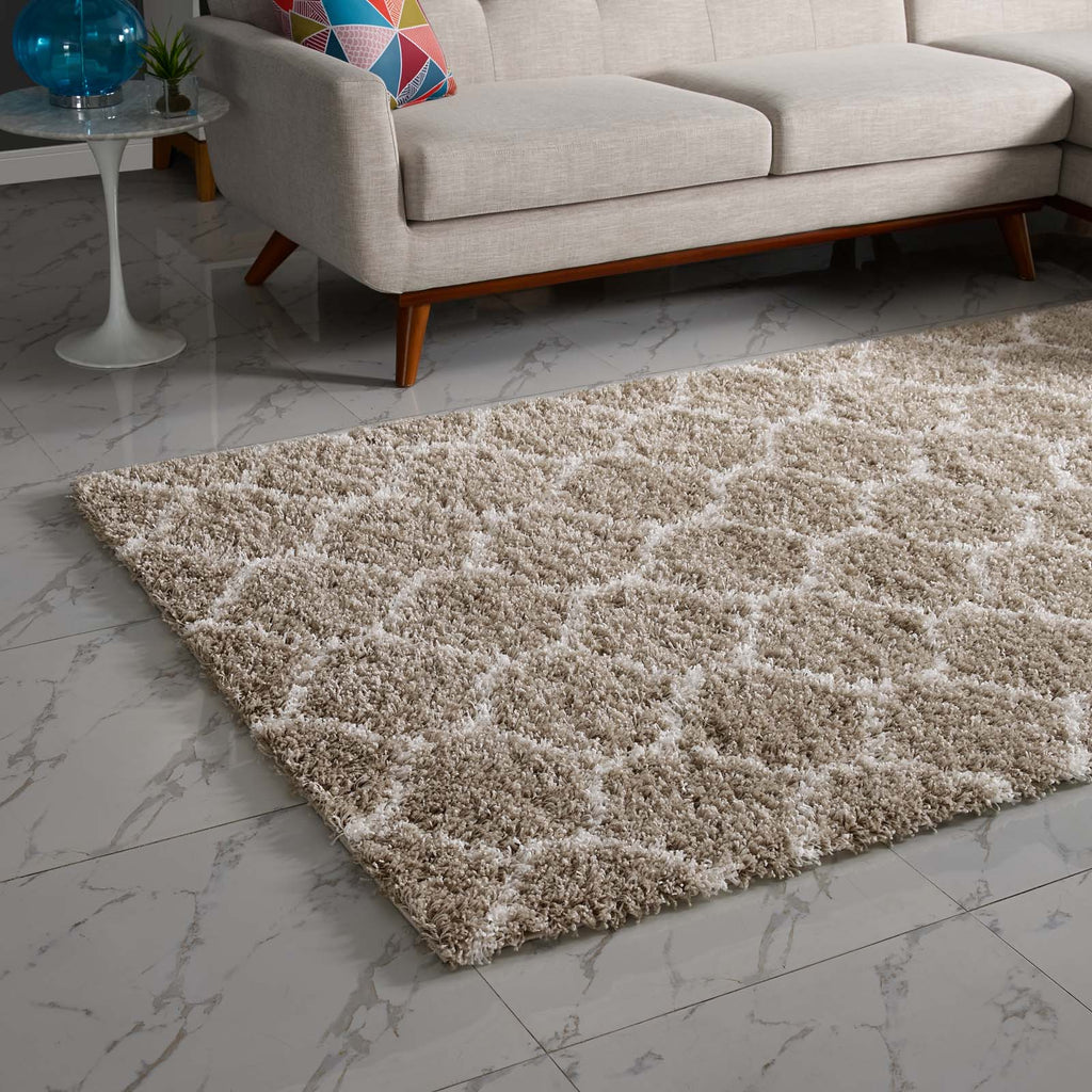 Solvea Moroccan Trellis 5x8 Shag Area Rug by Modway