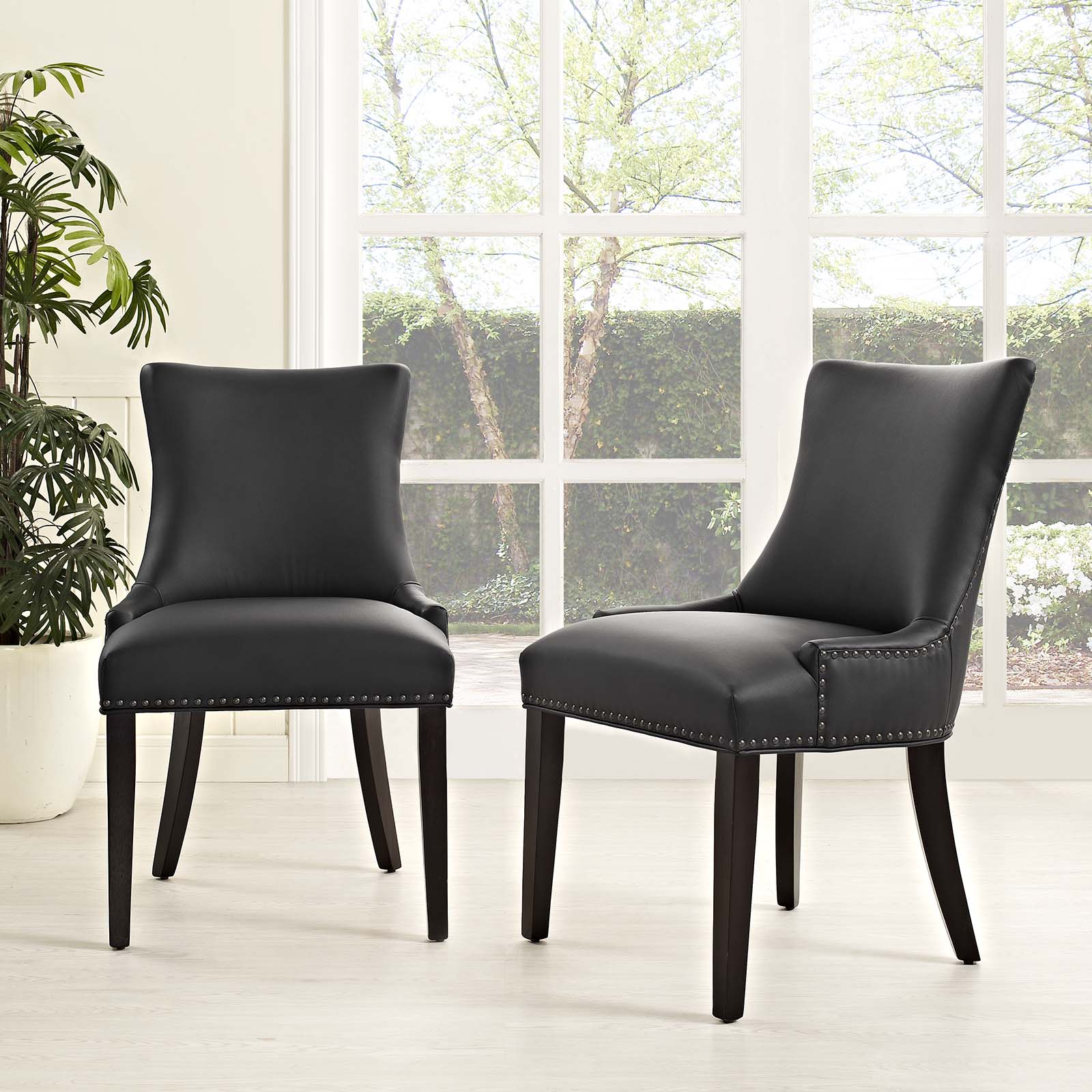 Marquis Faux Leather Dining Chair Set of 2 by Modway