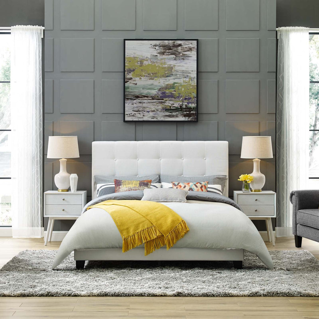 Melanie Tufted Button Upholstered Fabric King Platform Bed by Modway