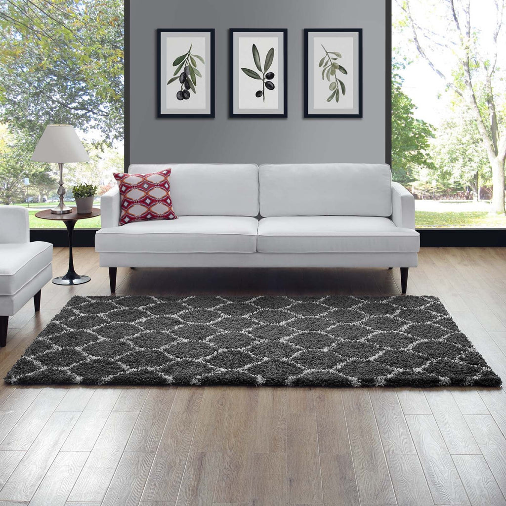 Solvea Moroccan Trellis 5x8 Shag Area Rug by Modway
