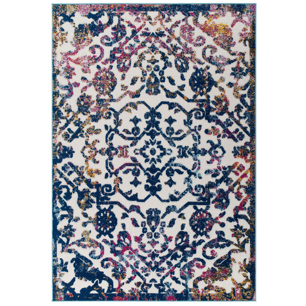 Reflect Primrose Ornate Floral Lattice 8x10 Indoor/Outdoor Area Rug by Modway