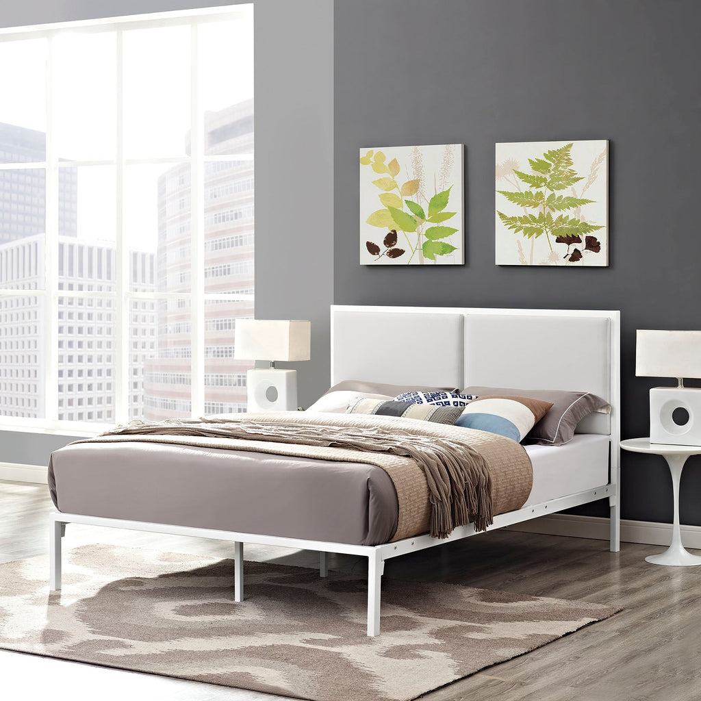 Della Vinyl King Bed by Modway