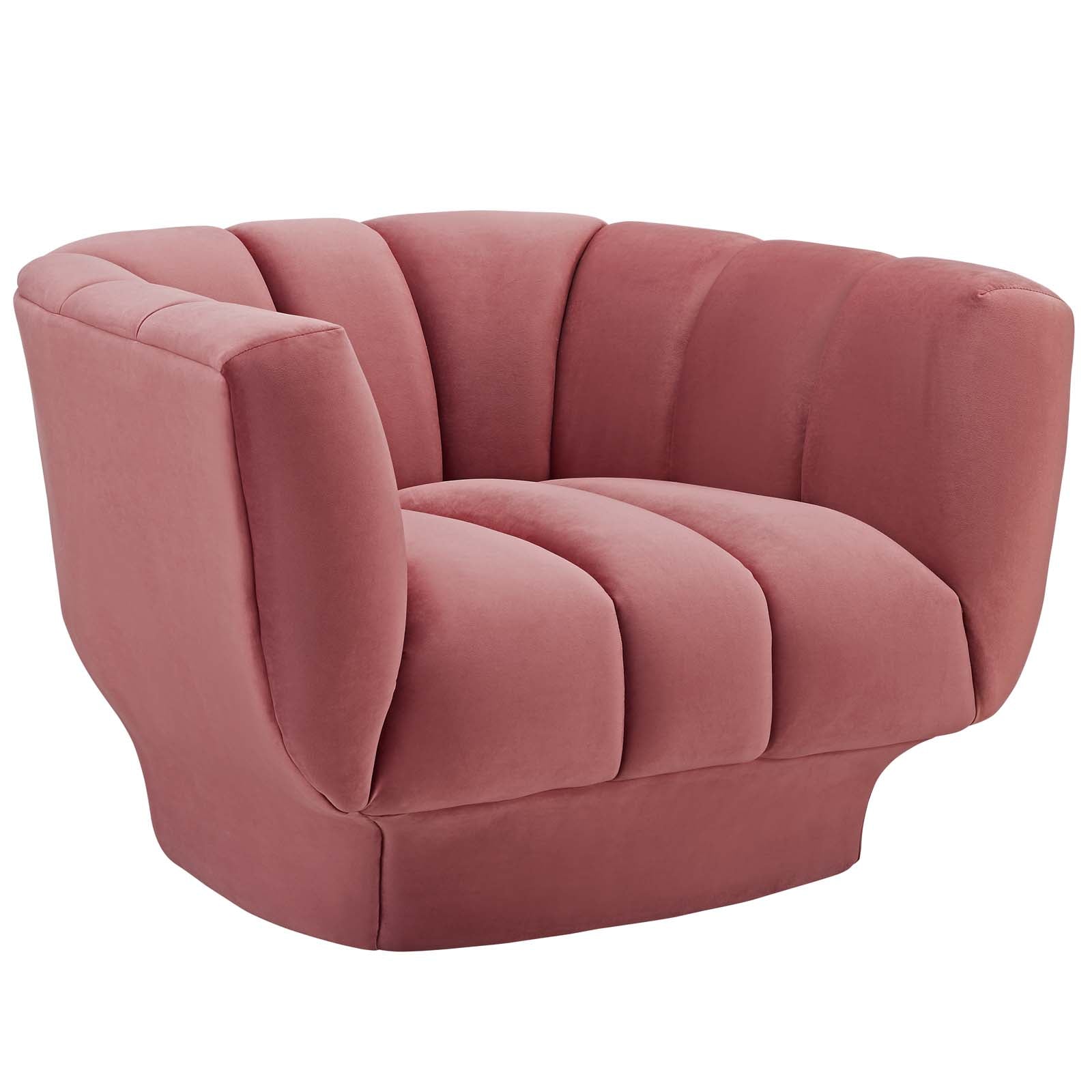 Entertain Vertical Channel Tufted Performance Velvet Armchair Set of 2 by Modway