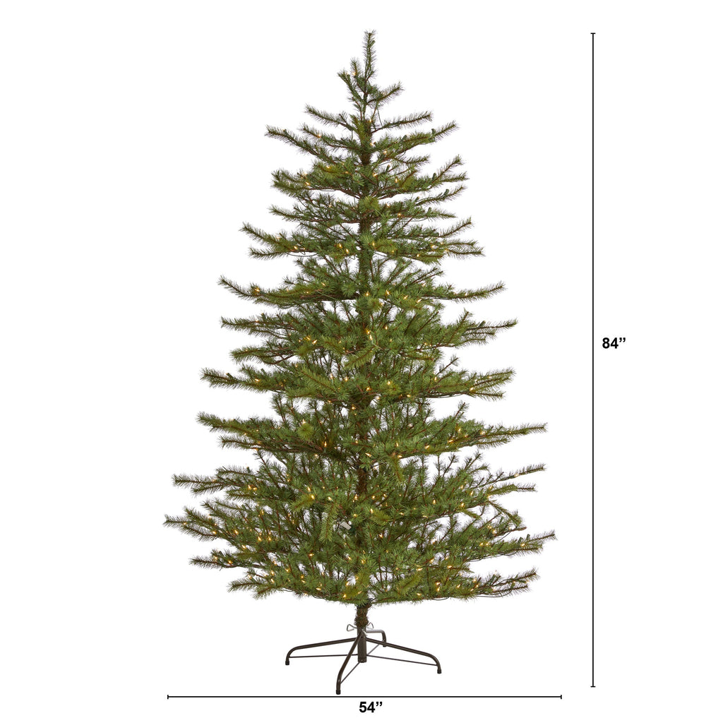 7' Vancouver Mountain Pine Artificial Christmas Tree with 450 Clear Lights
