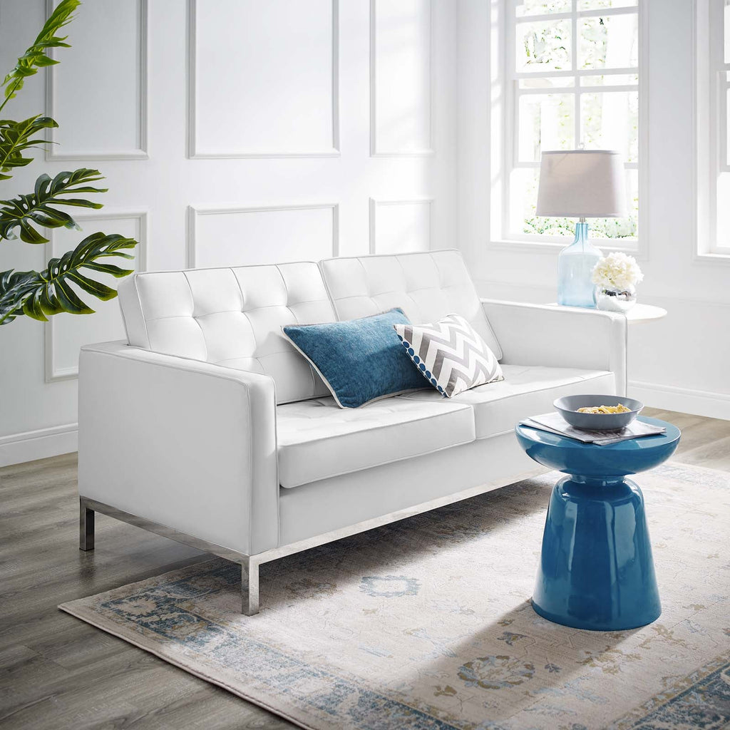 Loft Tufted Vegan Leather Loveseat by Modway