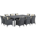 Summon 11 Piece Outdoor Patio Sunbrella¨ Dining Set by Modway