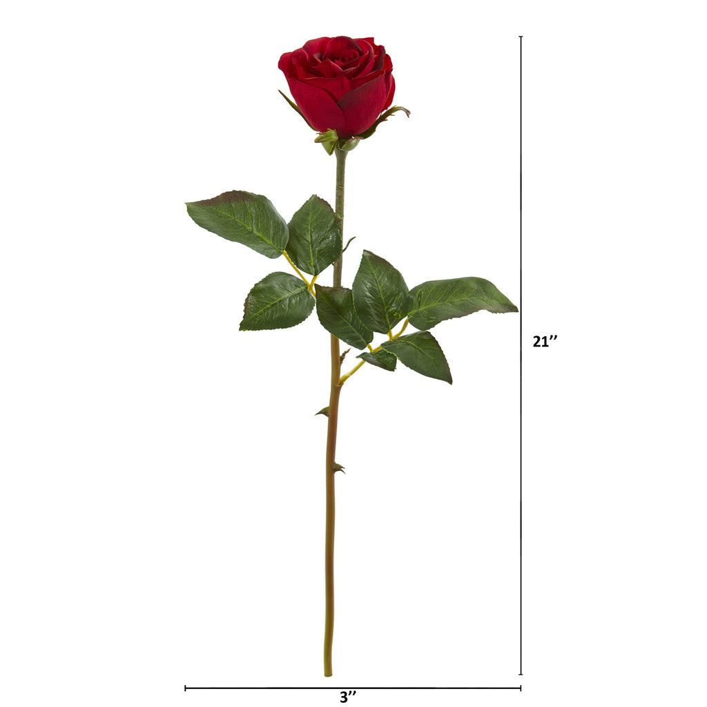 20" Rose Artificial Bud Flower (Set of 6)