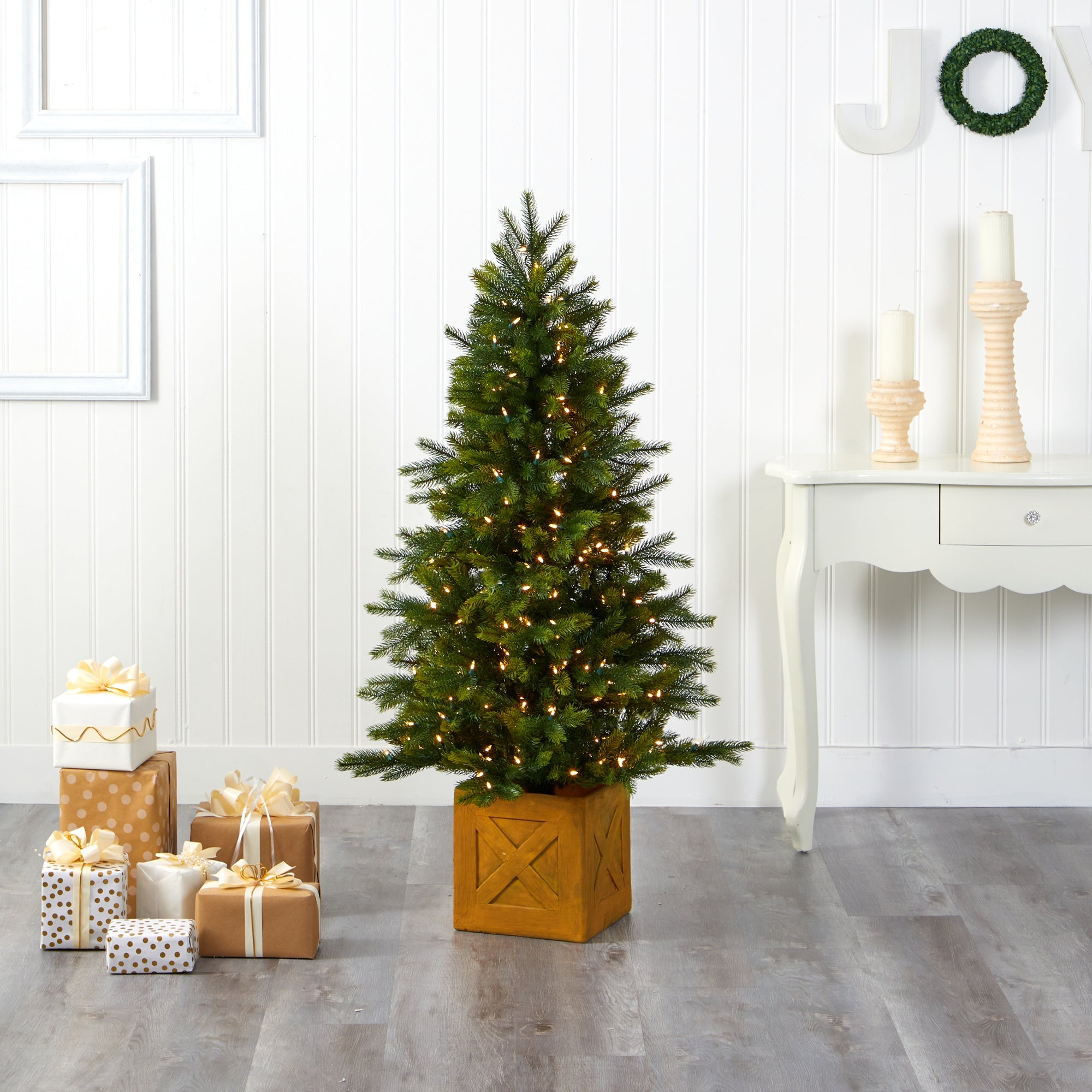 5' Manchester Fir Artificial Christmas Tree in Decorative Planter