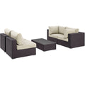 Convene 5 Piece Outdoor Patio Sectional Set by Modway
