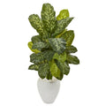 48"  Dieffenbachia Artificial Plant in White Planter (Real Touch)