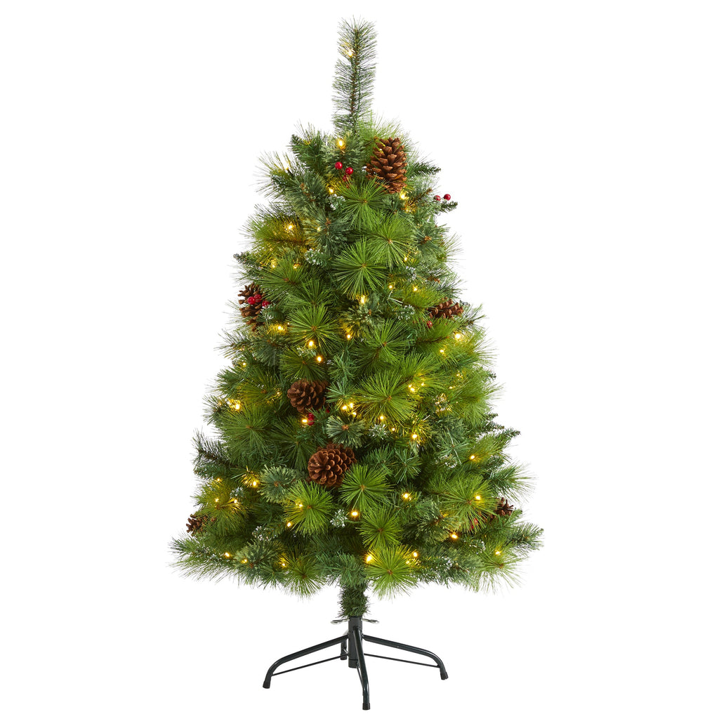4' Montana Mixed Pine Artificial Christmas Tree w/ Pine Cones, Berries