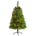4' Montana Mixed Pine Artificial Christmas Tree w/ Pine Cones, Berries