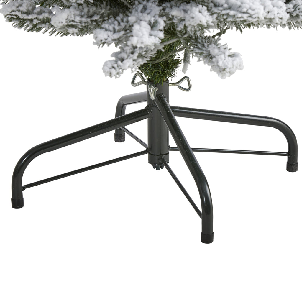 6' Flocked Pencil Artificial Christmas Tree with 300 Clear Lights