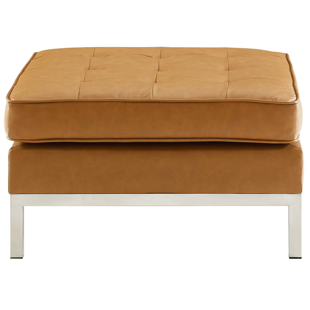 Loft Tufted Vegan Leather Ottoman by Modway