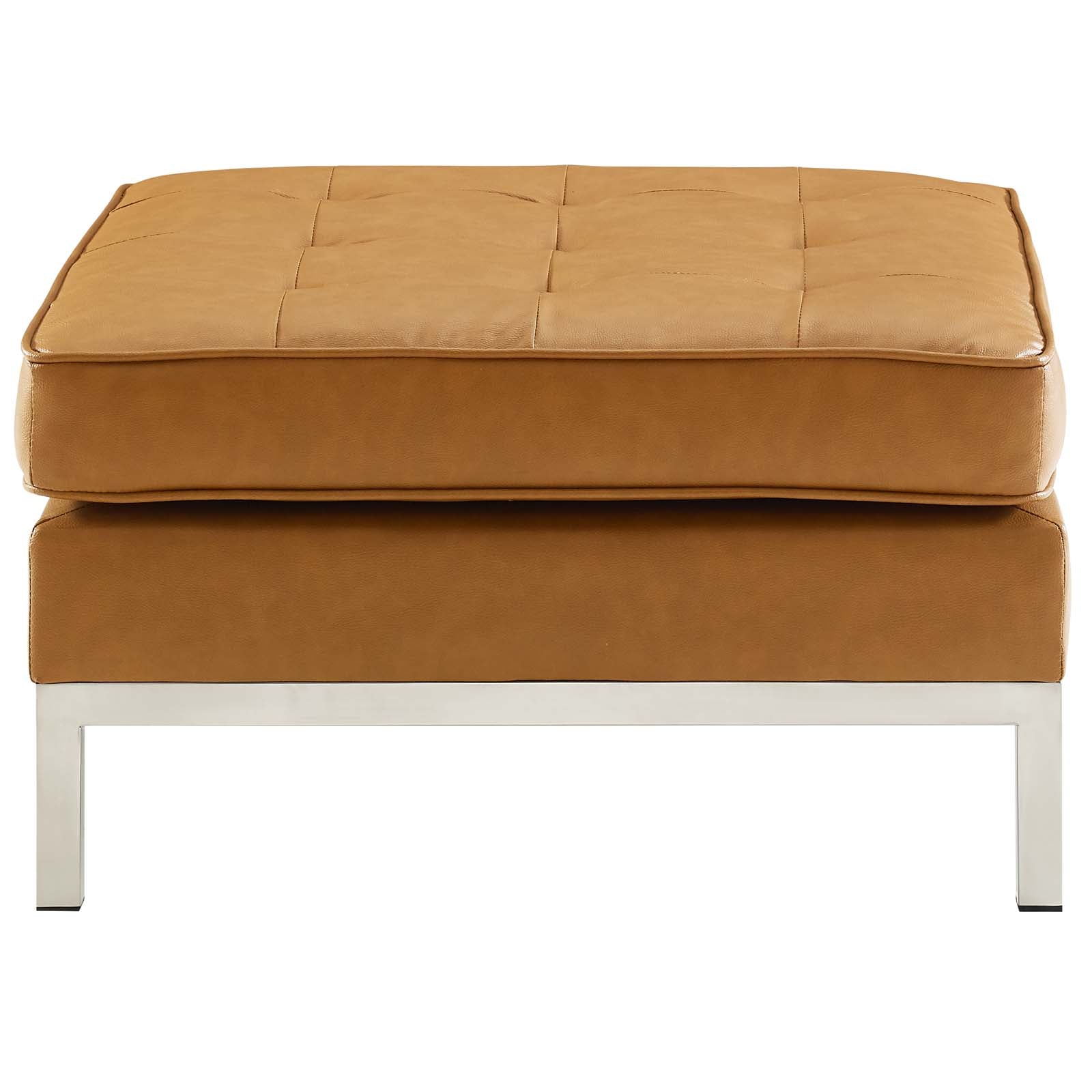 Loft Tufted Vegan Leather Ottoman by Modway