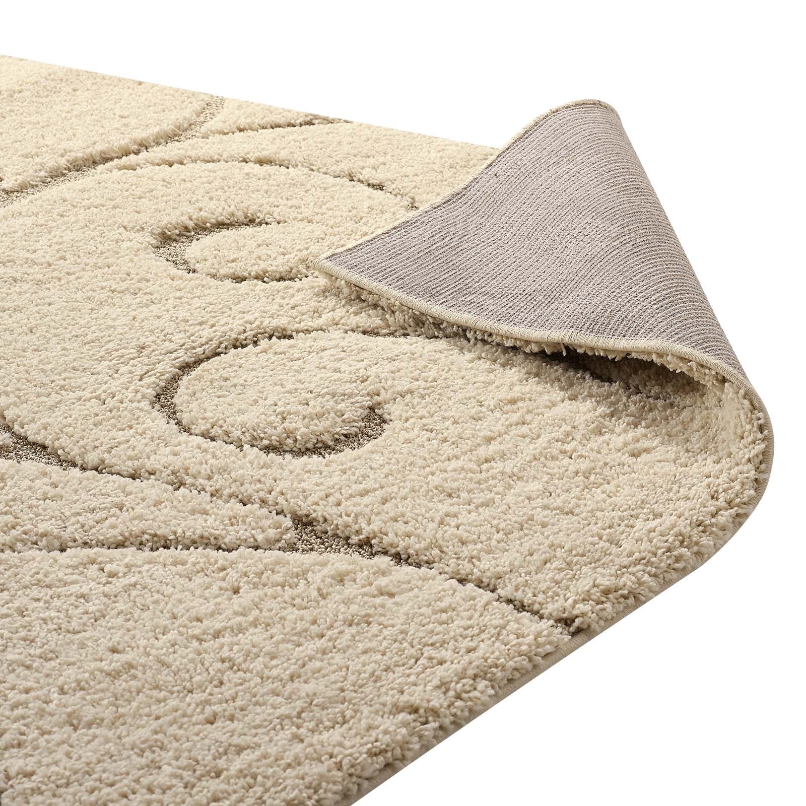 Jubilant Burgeon Scrolling Vine Shag 5x8 Area Rug by Modway