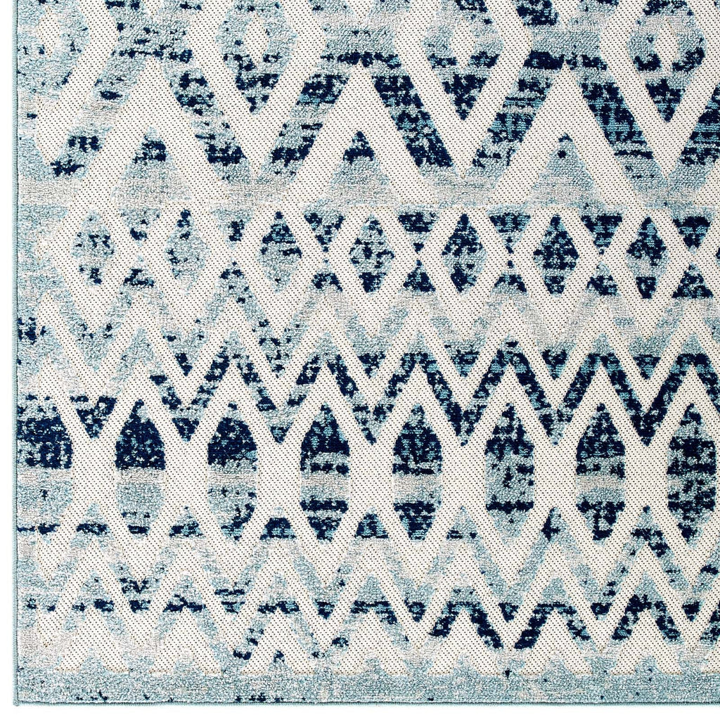 Reflect Tamako Diamond and Chevron Moroccan Trellis 5x8 Indoor / Outdoor Area Rug by Modway