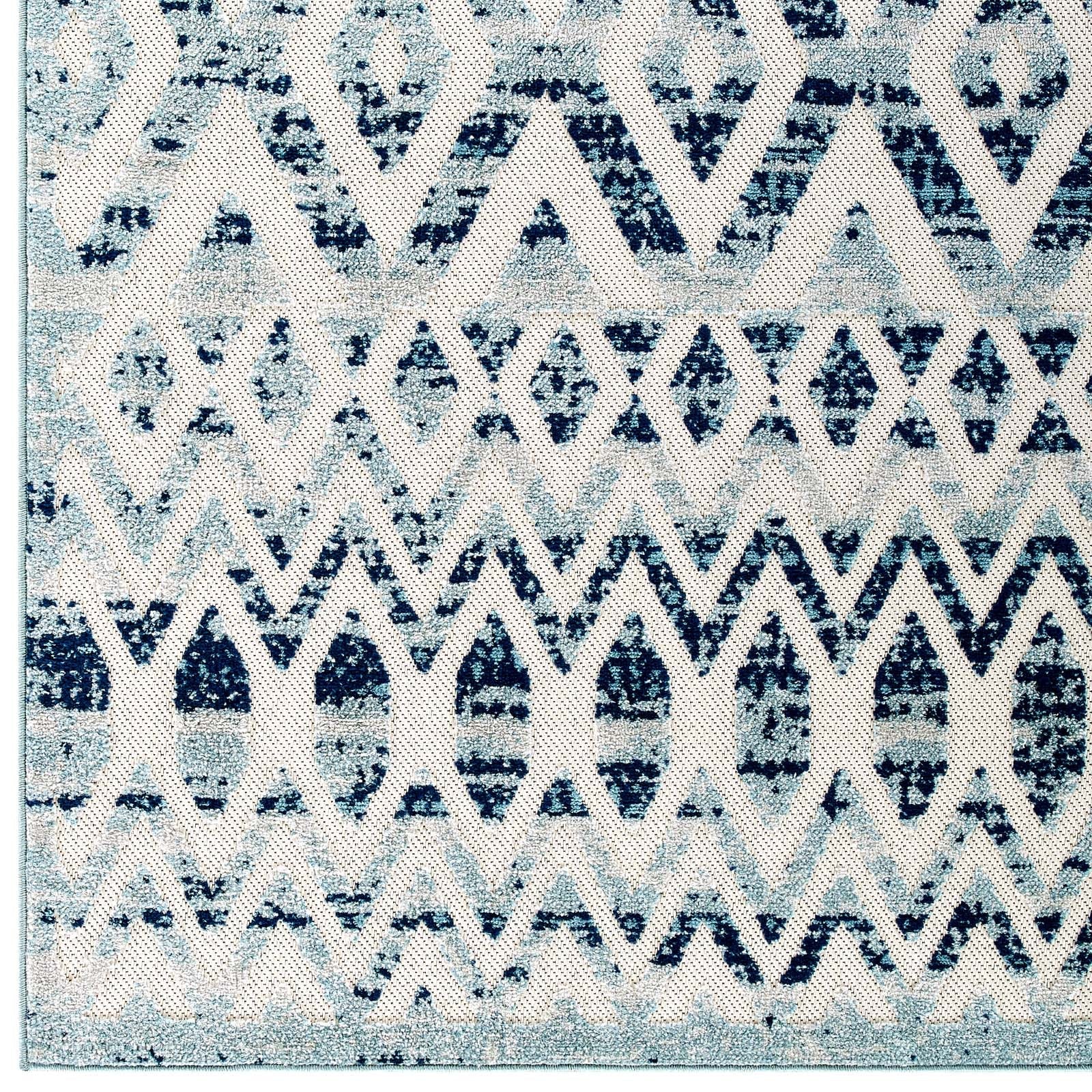 Reflect Tamako Diamond and Chevron Moroccan Trellis 5x8 Indoor / Outdoor Area Rug by Modway