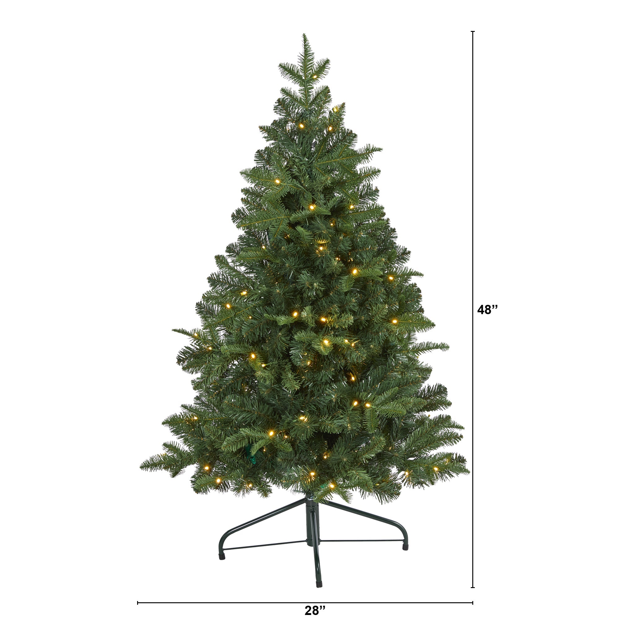 4' Grand Teton Spruce Flat Back Artificial Christmas Tree