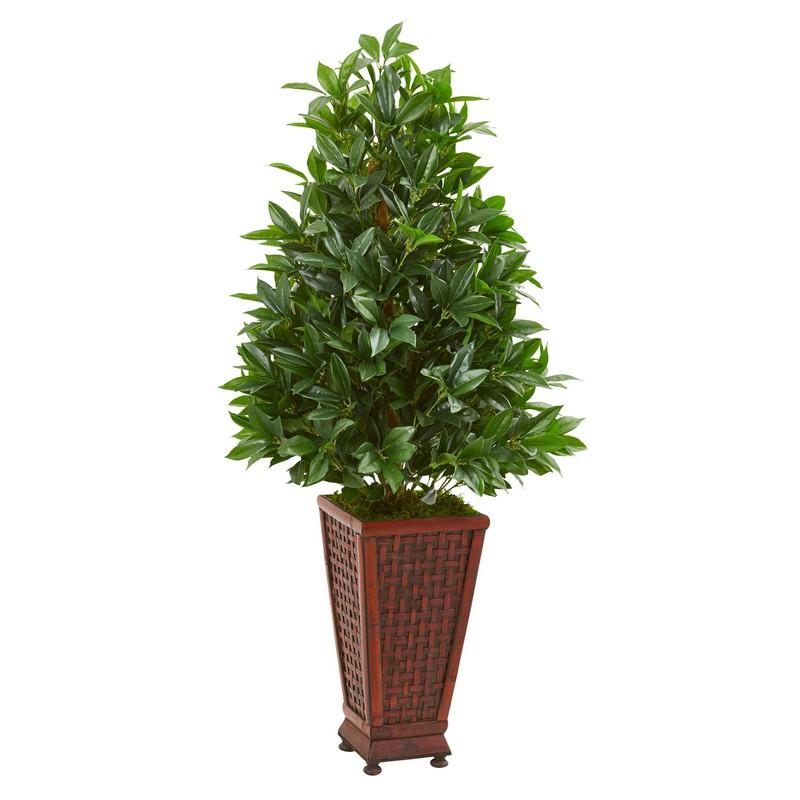 4'  Bay Leaf Artificial Topiary Tree in Decorative Planter