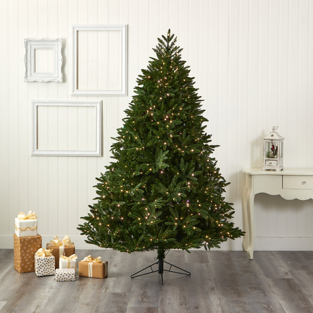 7' Oregon Spruce Artificial Christmas Tree w/ 850 Warm White Microdot LED Lights