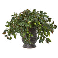 Mini Melon Artificial Plant in Ribbed Metal Planter UV Resistant