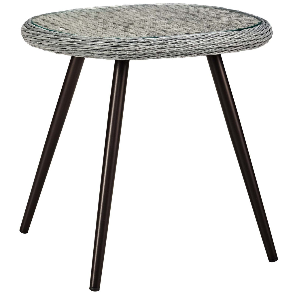 Endeavor 5 Piece Outdoor Patio Wicker Rattan Loveseat Armchair Coffee + Side Table Set by Modway