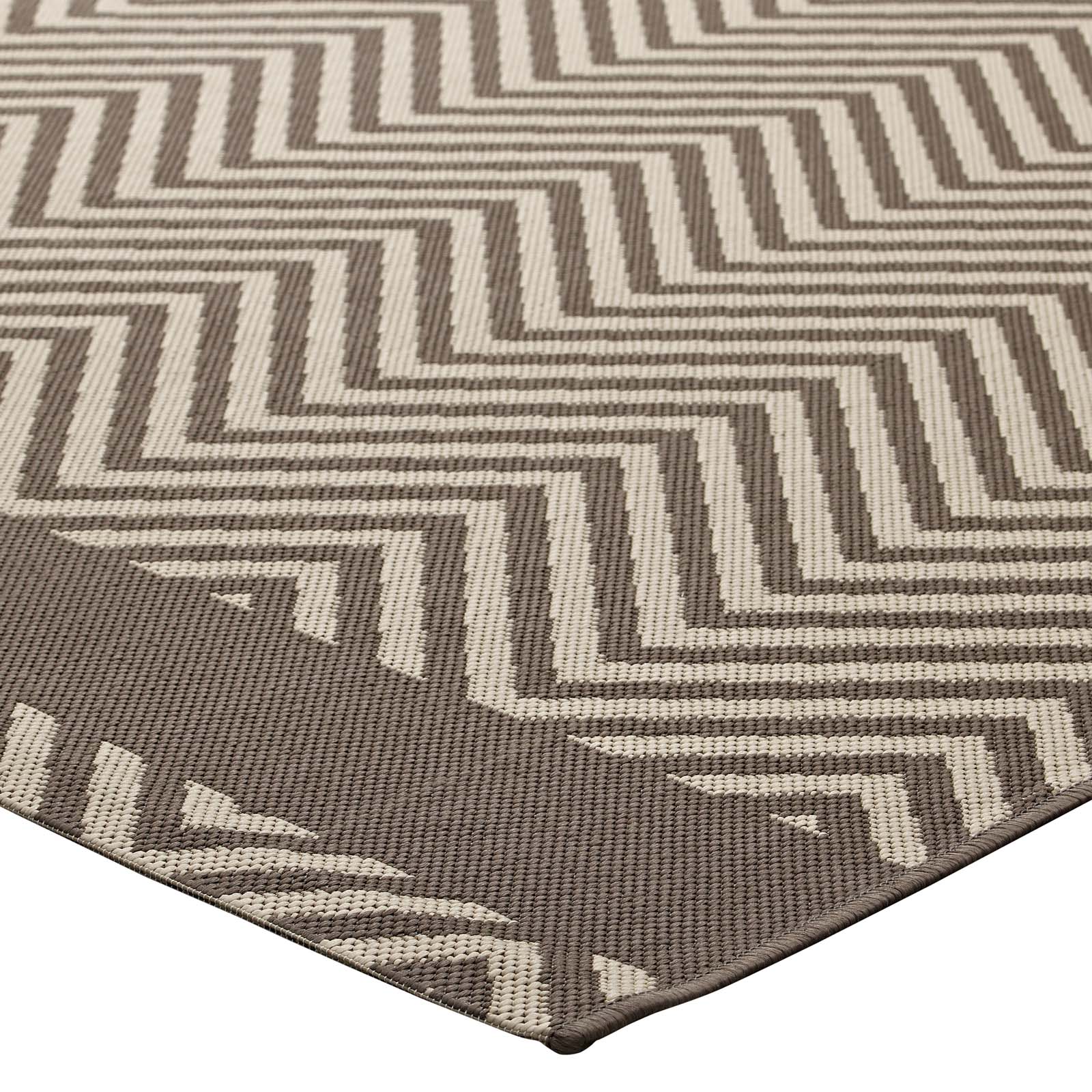 Optica Chevron With End Borders Indoor and Outdoor 5x8 Area Rug by Modway
