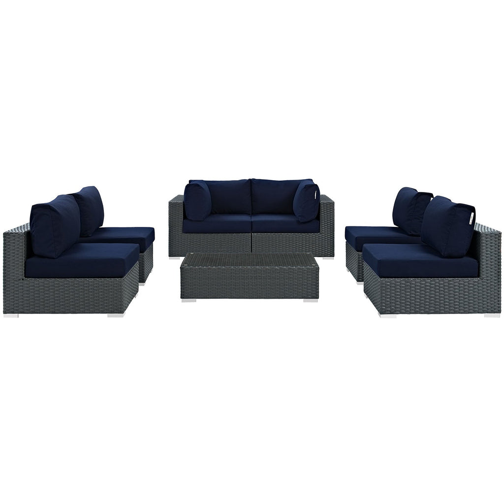 Sojourn 7 Piece Outdoor Patio Sunbrella¨ Sectional Set by Modway