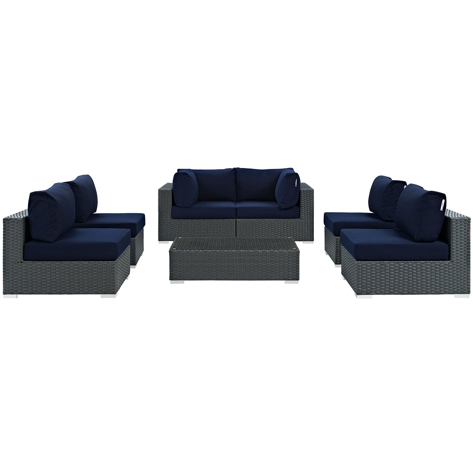 Sojourn 7 Piece Outdoor Patio Sunbrella¨ Sectional Set by Modway