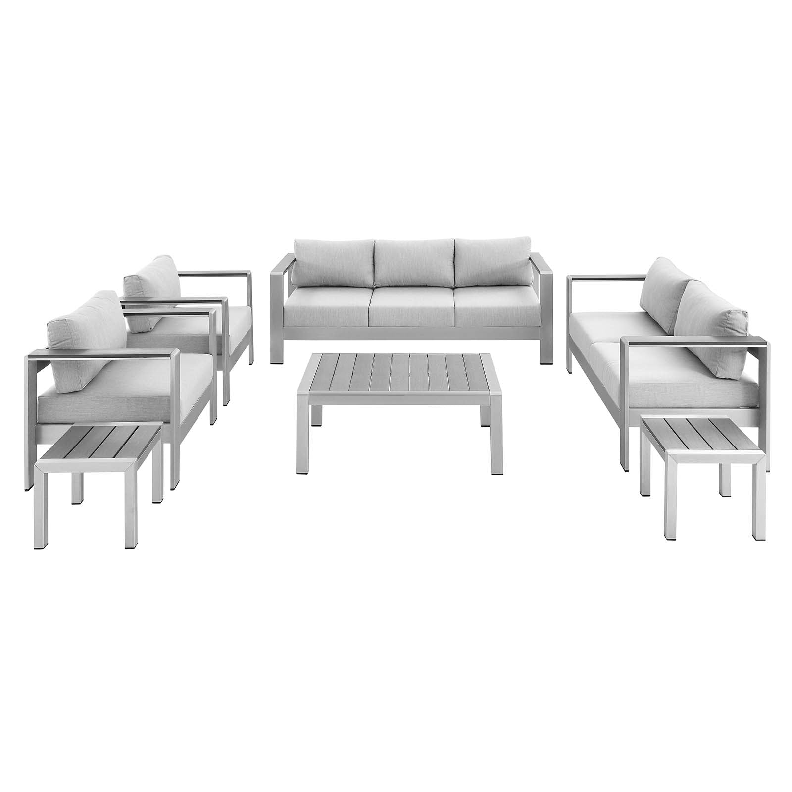 Shore 7 Piece Sunbrella¨ Fabric Outdoor Patio Aluminum Set by Modway