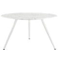 Lippa 54" Round Faux Marble Dining Table with Tripod Base by Modway
