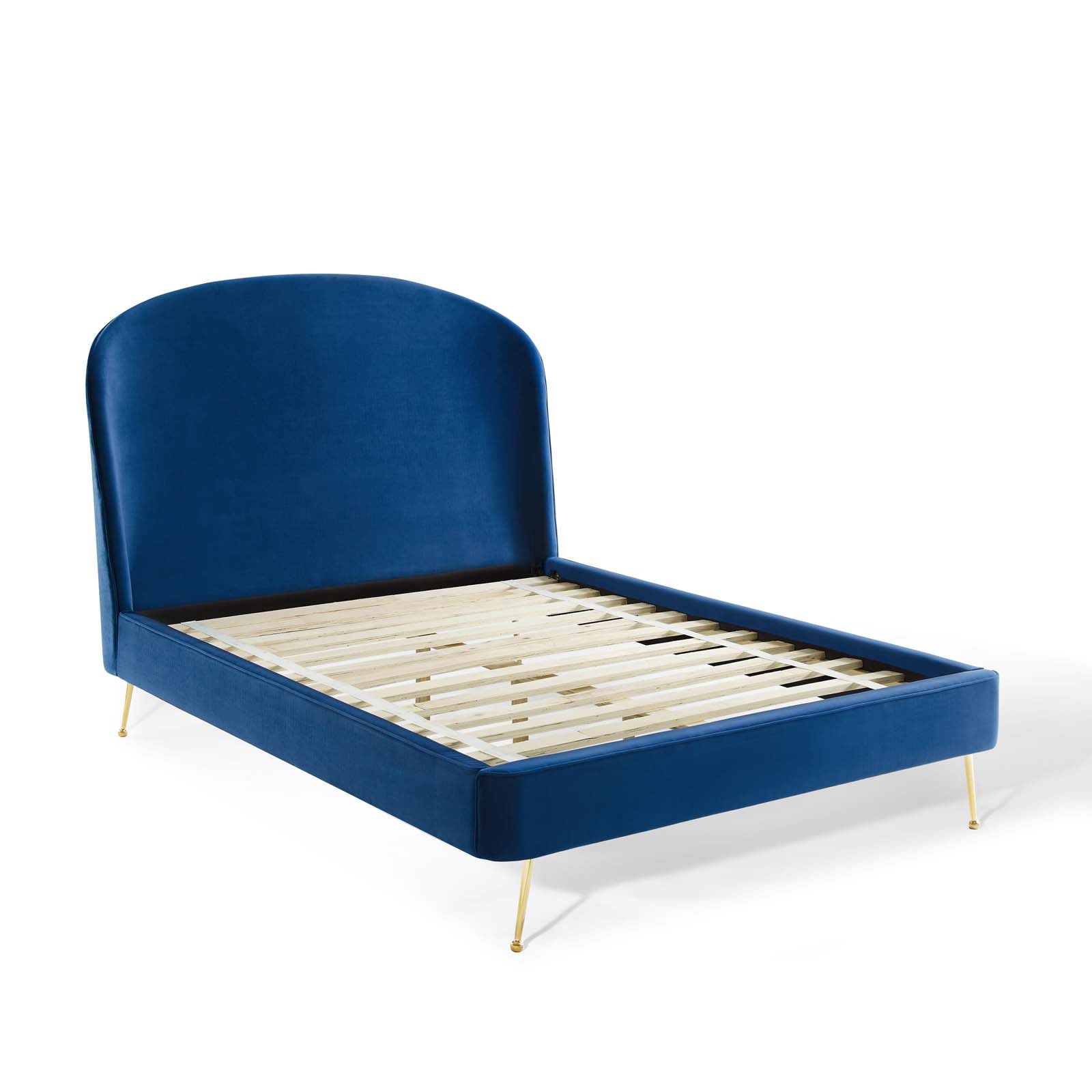 Mira Upholstered Performance Velvet Queen Platform Bed by Modway