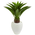 Agave Artificial Plant in White Planter