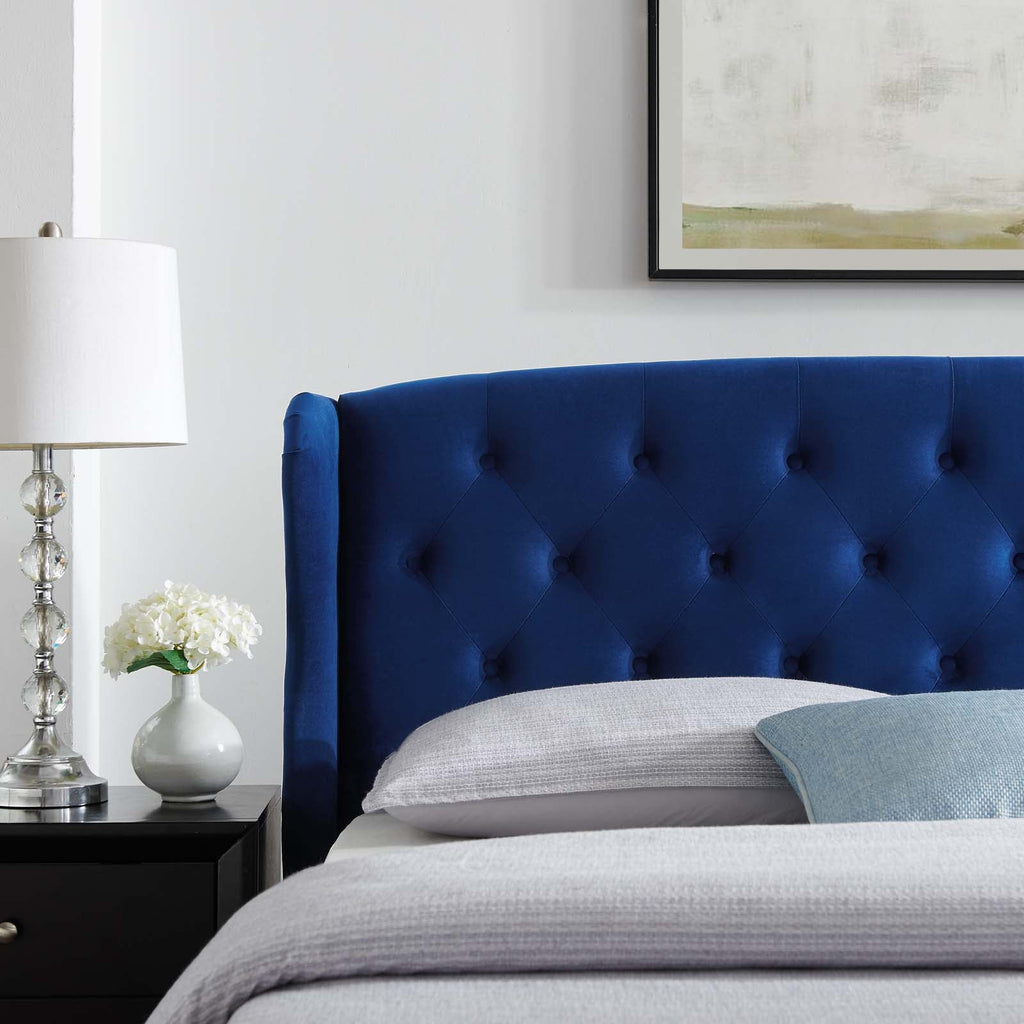 Penelope Tufted Wingback Performance Velvet Queen Platform Bed by Modway