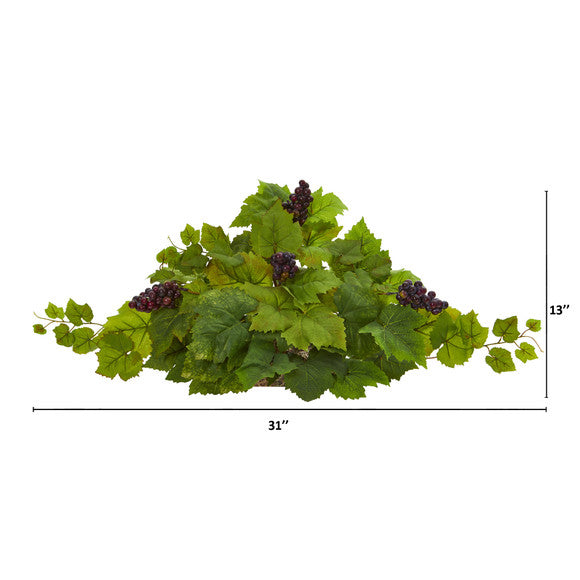 31" Grape Leaf Artificial Ledge Plant