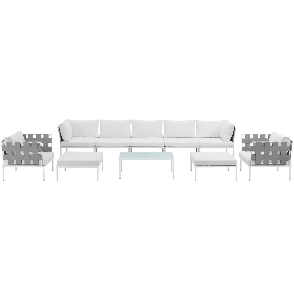 Harmony 10 Piece Outdoor Patio Aluminum Sectional Sofa Set by Modway