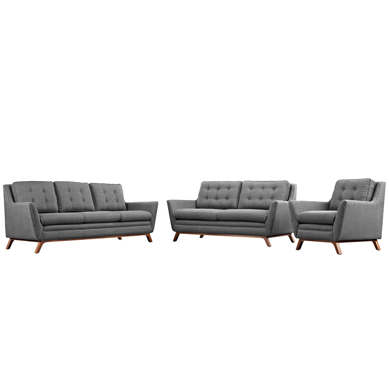 Beguile Upholstered Fabric Living Room Set Set of 3 by Modway