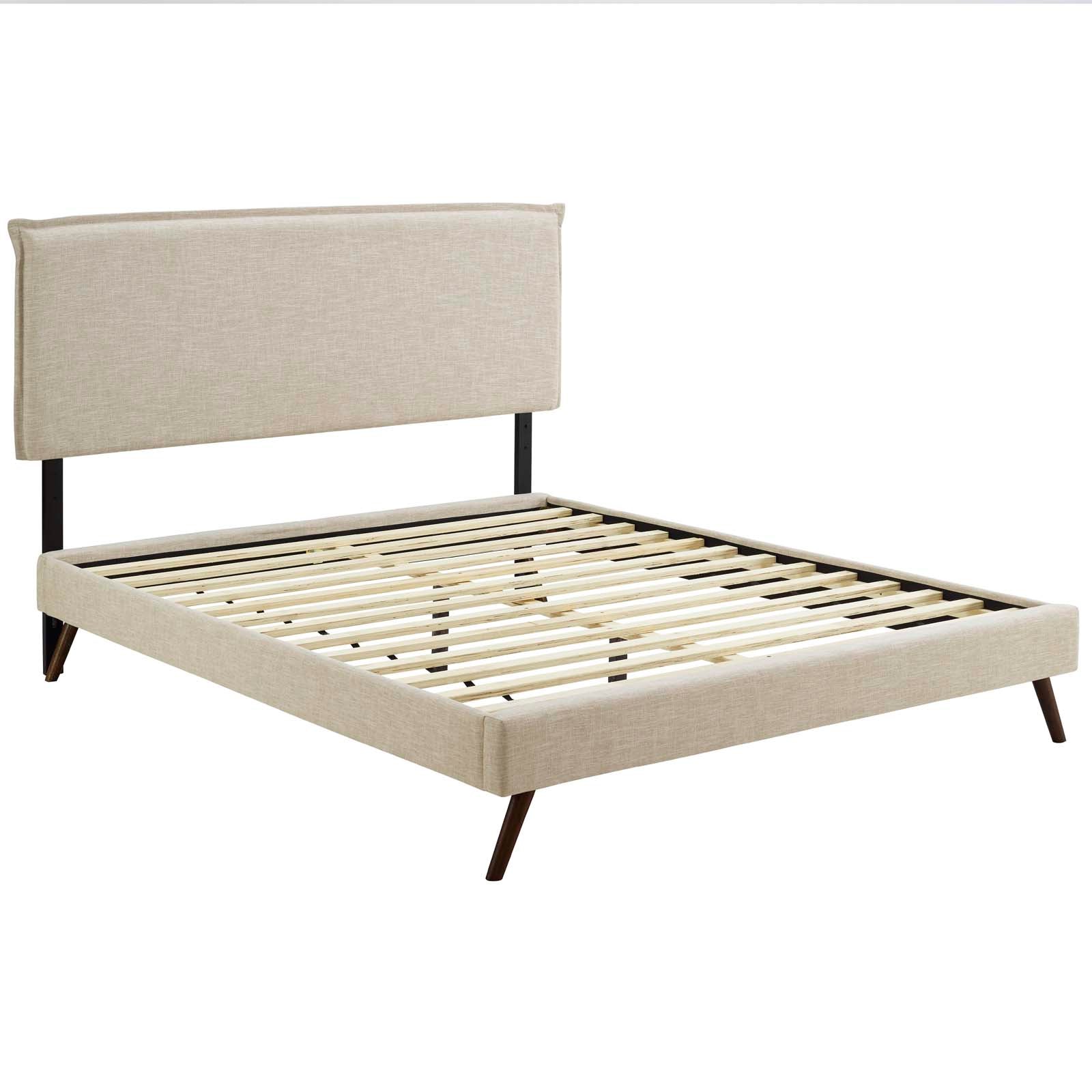 Amaris Fabric Queen Platform Bed with Round Splayed Legs by Modway