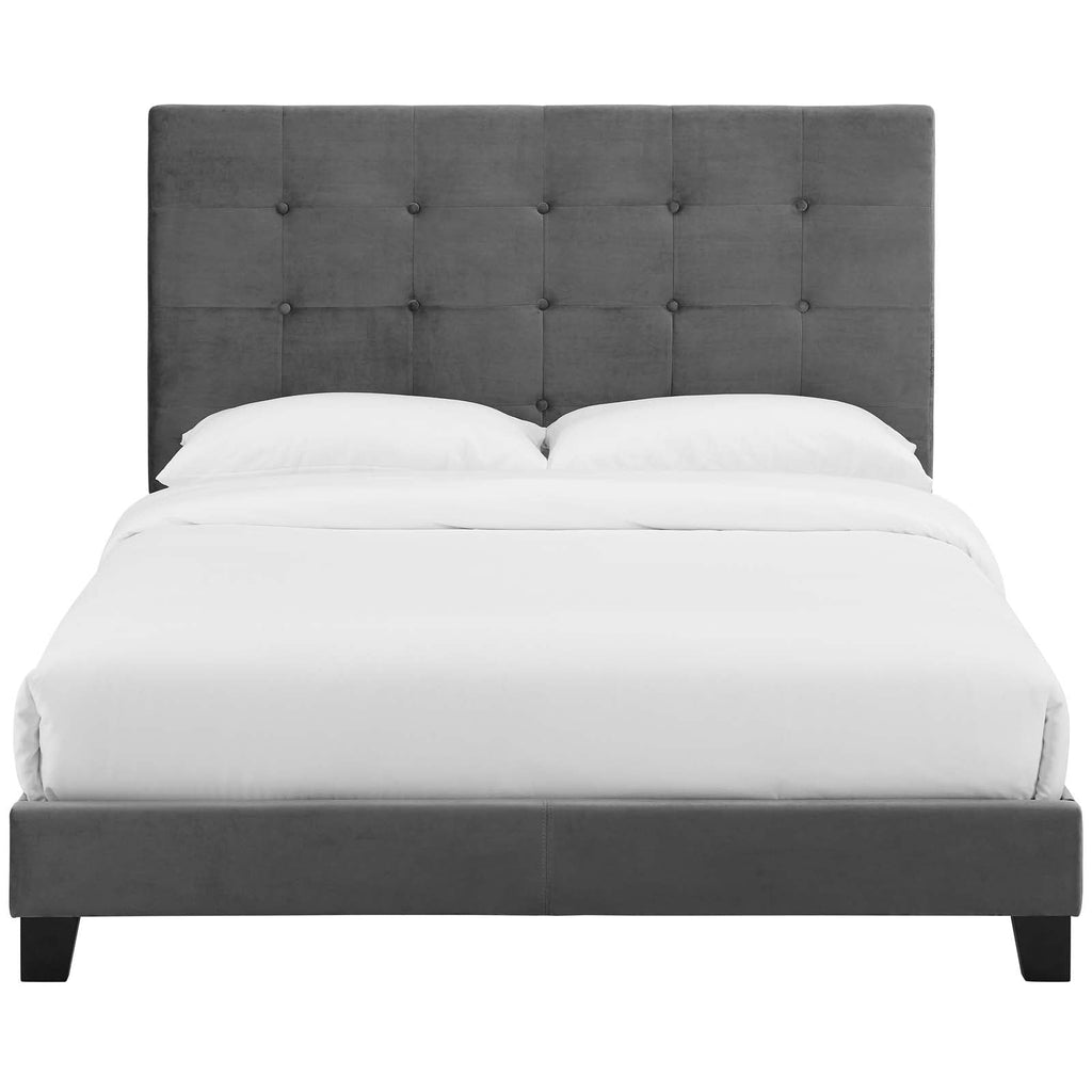 Melanie Tufted Button Upholstered Performance Velvet Twin Platform Bed by Modway
