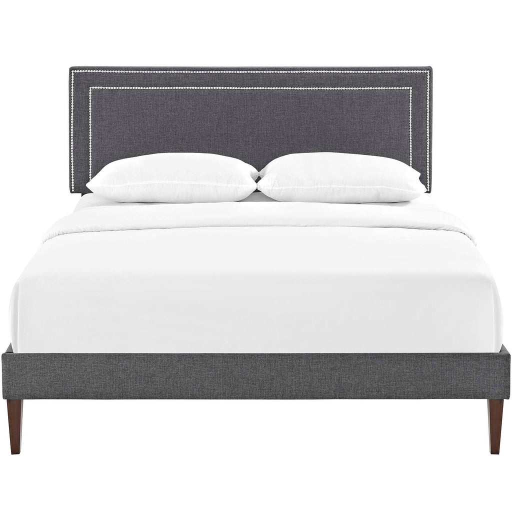 Virginia Fabric Full Platform Bed with Squared Tapered Legs by Modway