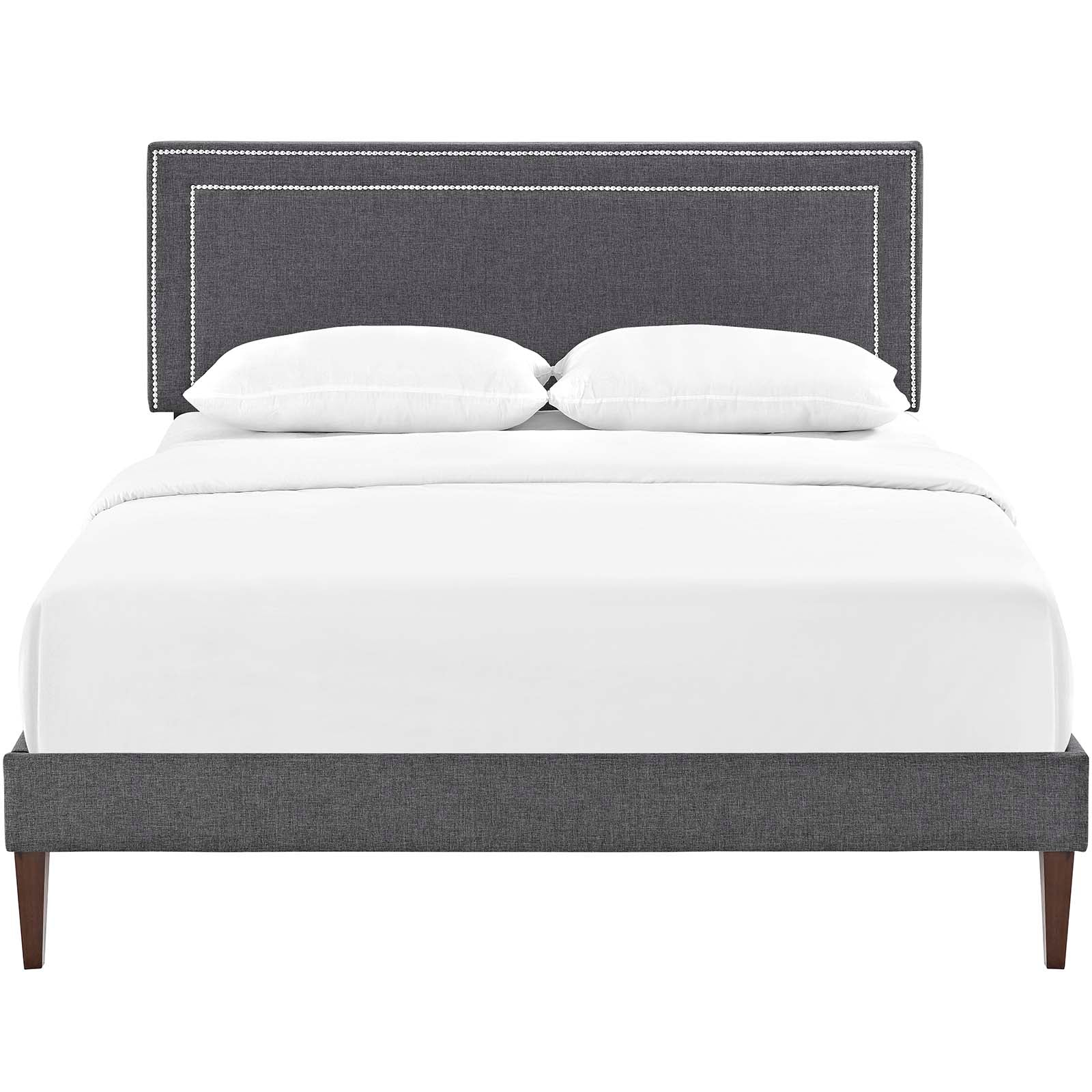 Virginia Fabric Full Platform Bed with Squared Tapered Legs by Modway