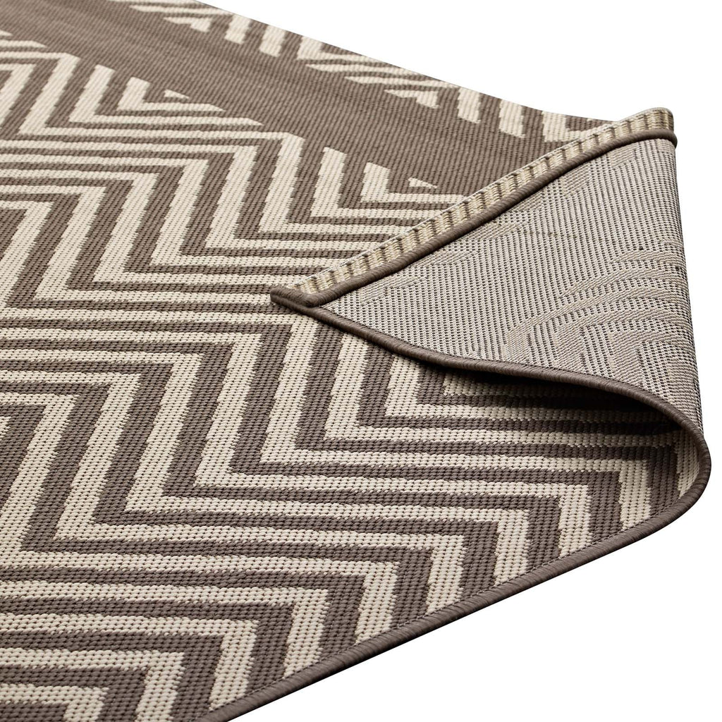 Optica Chevron With End Borders Indoor and Outdoor 5x8 Area Rug by Modway