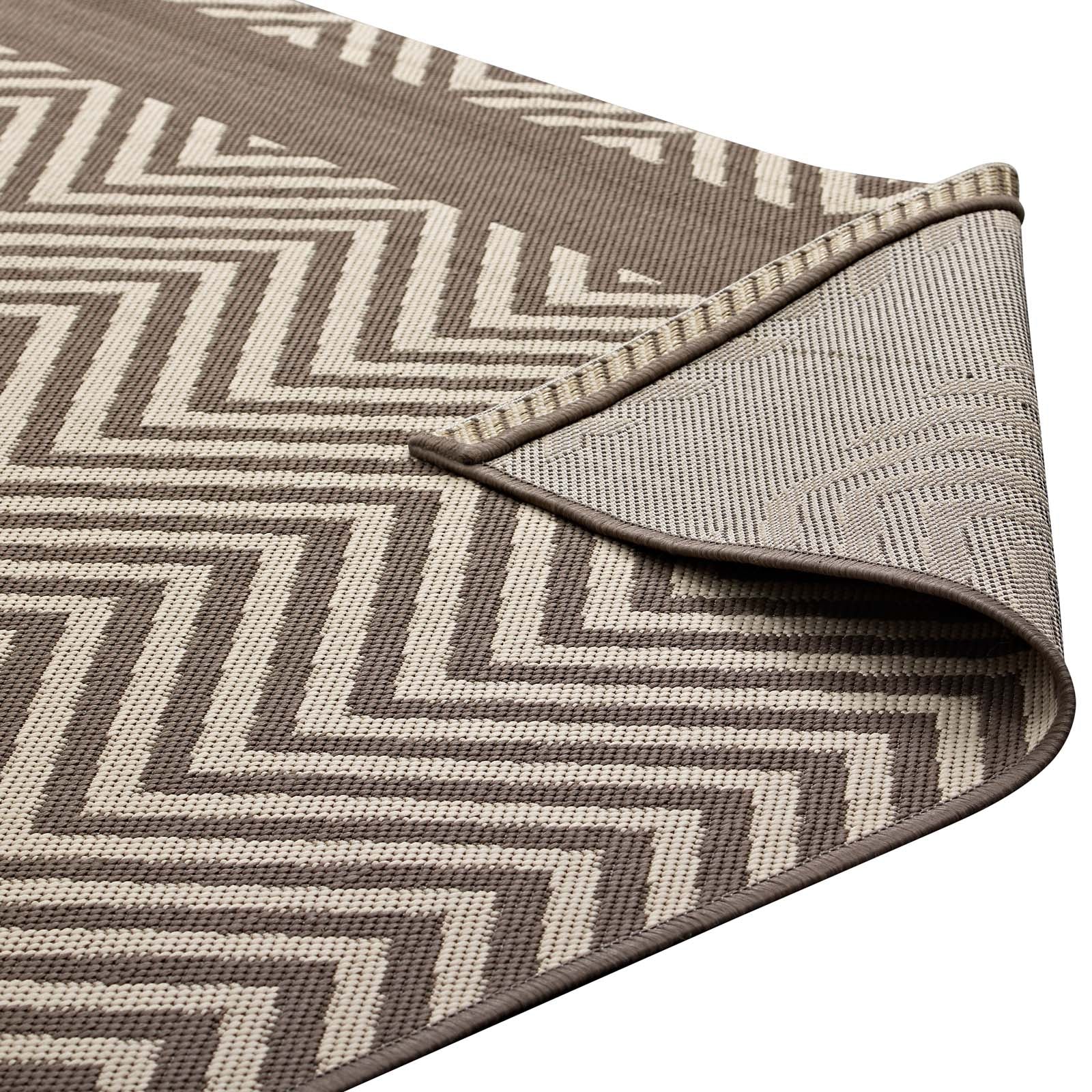 Optica Chevron With End Borders Indoor and Outdoor 5x8 Area Rug by Modway